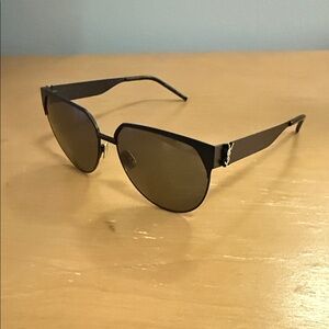 Authentic YSL Saint Laurent Matte Black on Black Sunglasses Near Perfect